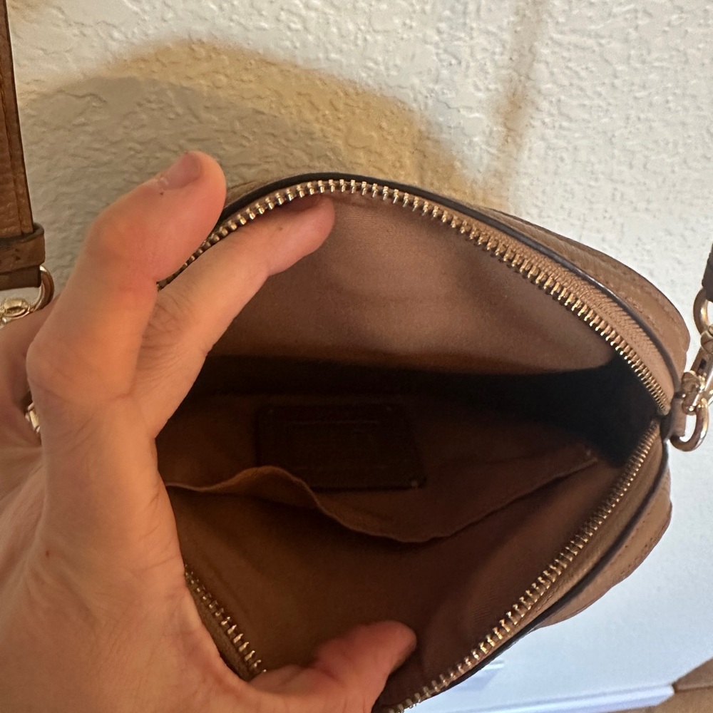 Coach Dome Brown Leather Crossbody Bag - Picture 3 of 5